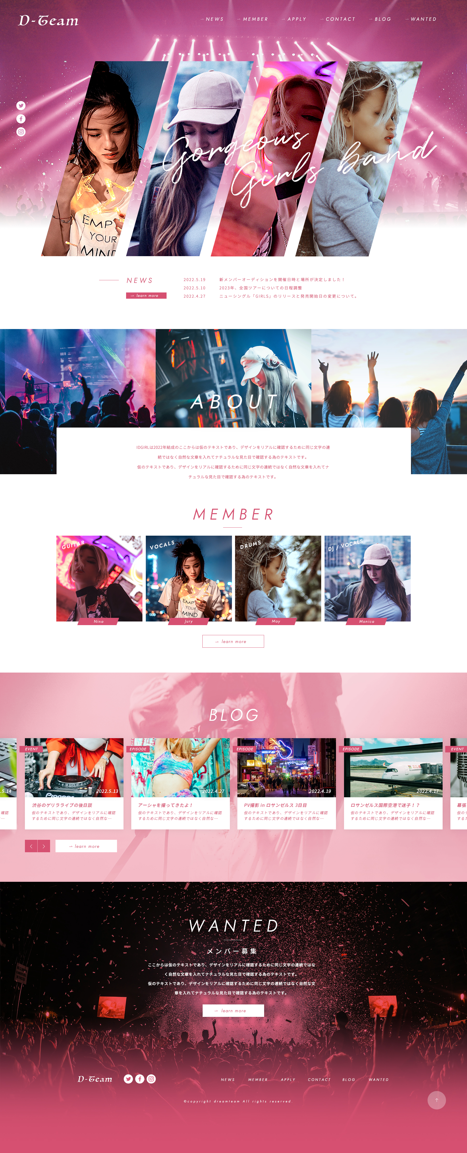 Artist Website Concept Design